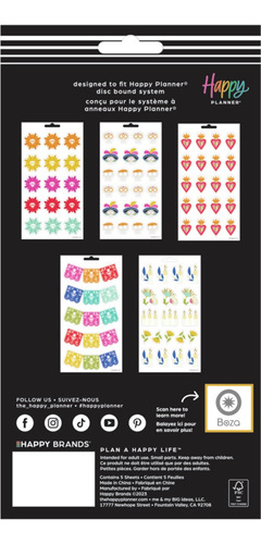 Etiquetas Adhesivas Stickers 5 Hojas Happy Planner Pegatina Color Día De Muertos