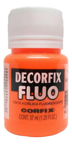 Tinta Decorfix Fluorescente 1010 Laranja Fogo 37ml