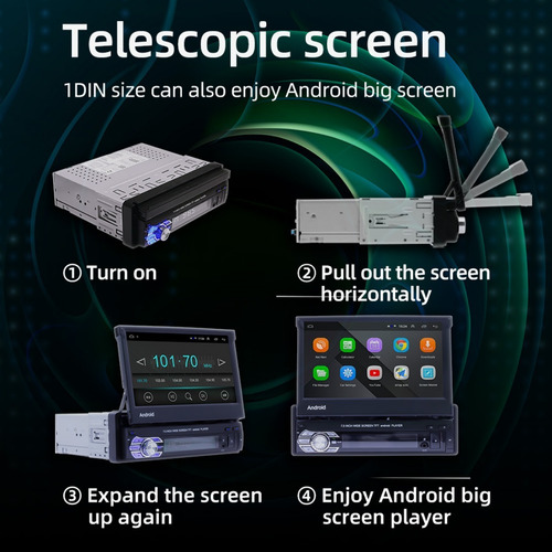 Imagen 4 de 10 de Radio Auto Pantalla Retráctil Gps Android + Camara Reversa