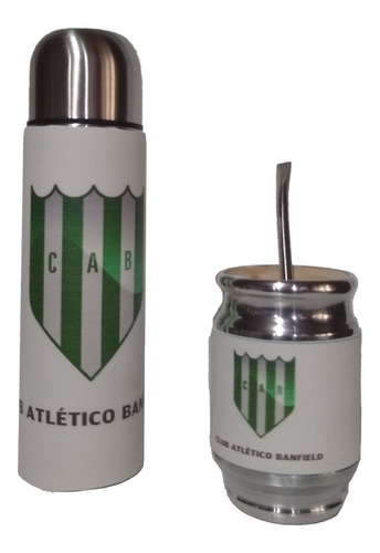 Set Matero Termo 1/2 L Mate Madera Club Banfield El Taladro