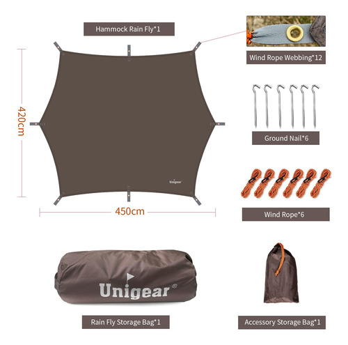 Unigear Toldo Camping Impermeable Lona Suelo Protector Aolar