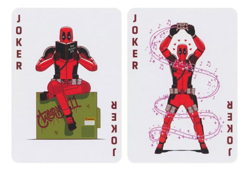 Baraja Cartas Naipes Deadpool Colección Theory11 Reverso Rojo Idioma Inglés Personaje Deadpoll