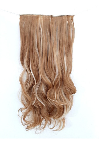 Aplique Cabelo Fibra Orgânica Loiro Mel Com Mechas Claras