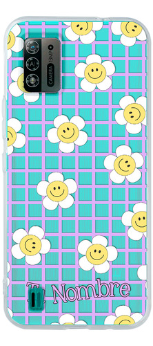 Funda Para Zte Para Mujer Flores Felices Con Tu Nombre