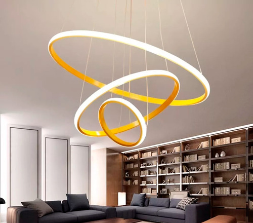 D Lustre Luminaria Pendente Led Design Moderno 3 Aros