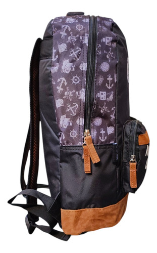 Kit Mochila Lonchera Lapicera One Piece Pirate Life Fotorama Negro Impresión