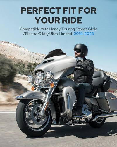 Parabrisas Ondulado 18 Cm Para Moto Harley Davidson Premium