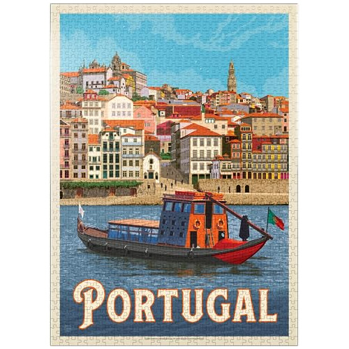 Portugal: Porto District, Vintage Poster - Premium 1000 Piec