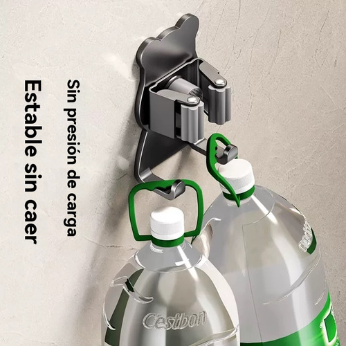 Soporte De Pared Multiusos Para Escoba Y Fregona