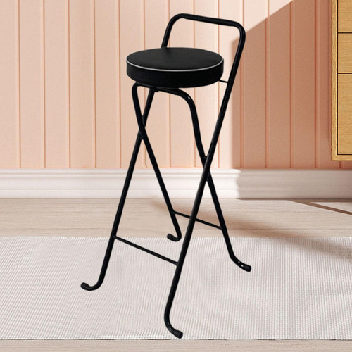 Taburete De Bar, Taburete Alto, Asiento Negro De Tubo Negro