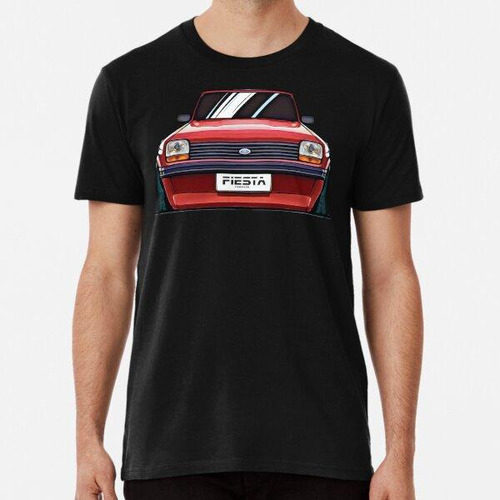 Remera Classic British Car Cartoon Of A Fiesta Red Algodon P