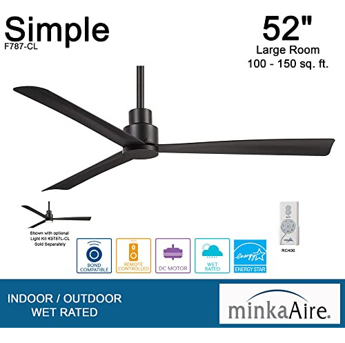 Minka-aire F787-cl Ventilador De Techo Simple De 52 Pulgadas