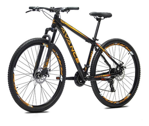 Bicicleta Aro 29 Alumínio Avance Force 24 Vel Freio A Disco Tamanho 21 Cor Preto E Laranja