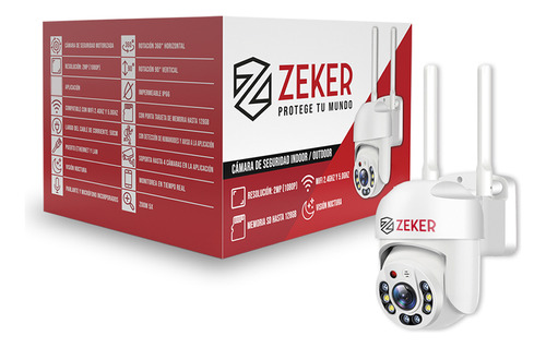 Cámara De Seguridad Wifi Exterior Impermeable Zeker 2mp 5g