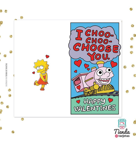 Imagen 5 de 6 de Tarjeta Maquinita Choo Choo Simpsons San Valentín Impresa
