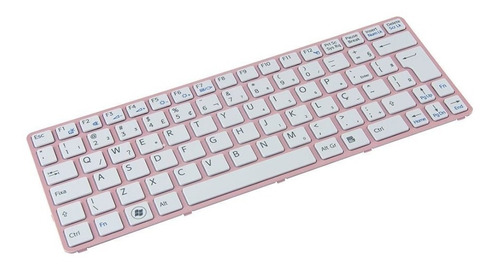 Teclado Netbook Sony Vaio Sve111a11x Branco Br Moldura Pink