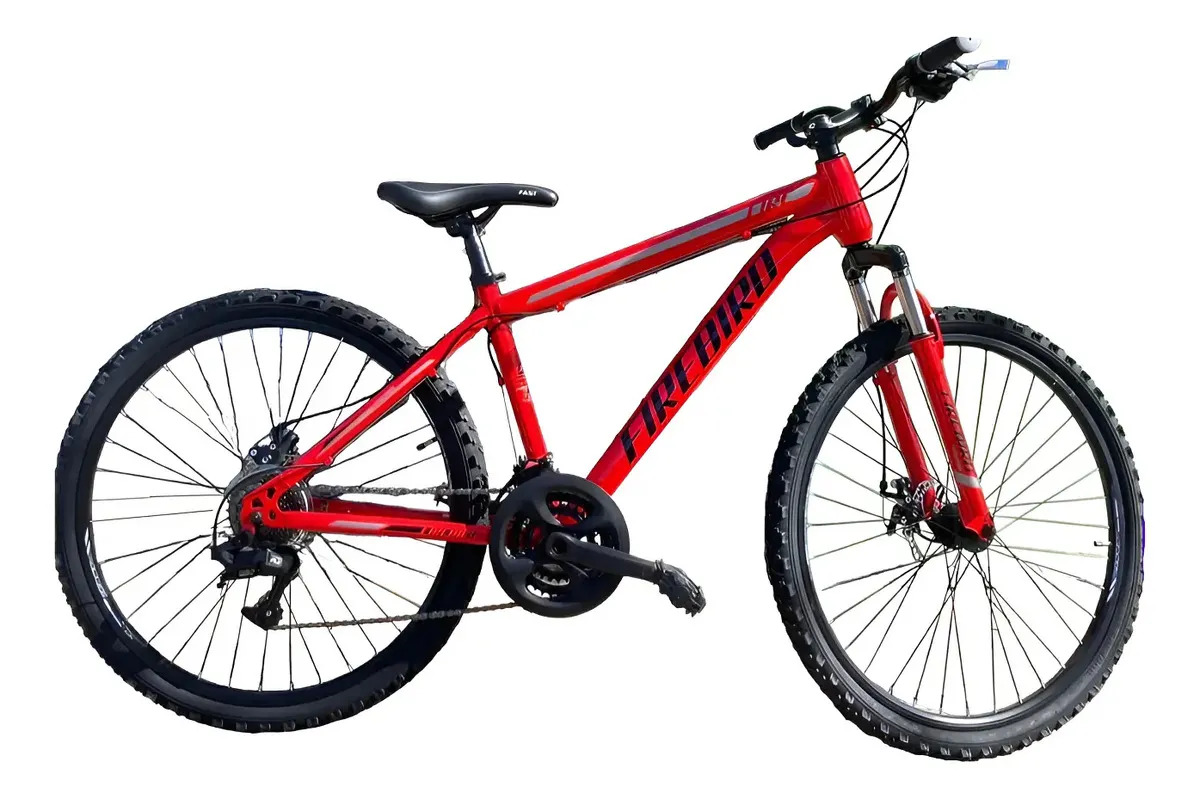 Bicicleta Rodado 24 Mtb Fire Bird 21 Vel Frenos A Discos Color Rojo Tamaño Del Cuadro Único