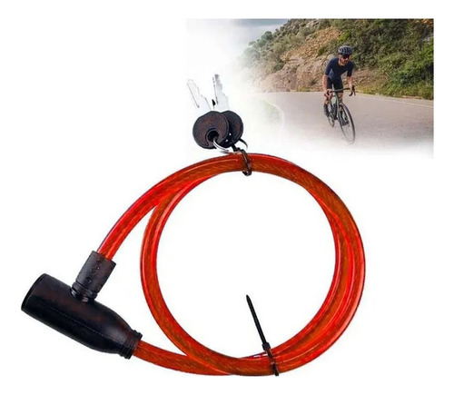 Candado Con Llave Para Bicicleta 120 Cm Alta Resistencia