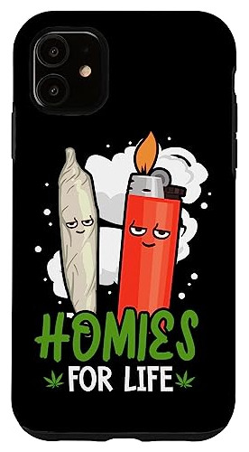 Funda Para iPhone 11 Homies For Life Marijuana Weed Cannabis