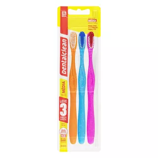 Cepillo de dientes Dentalclean Basic Color medio x 3 unidades