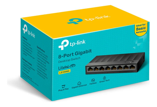 Switch Suiche 8 Puertos Tp-link Ls1008g 10/100/1000 Mbps Red