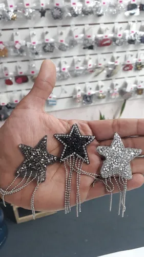 Aplique Estrella Cadenas De Strass Piedras Termoadhesivo X 4