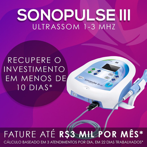 Imagem 2 de 9 de Sonopulse Iii Aparelho Ultrassom 1 E 3mhz Estetica Ibramed
