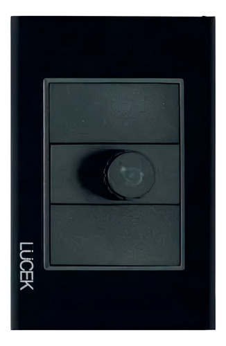 Placa Con Dimmer Atenuador De Luz Lucek Cristal Negro 