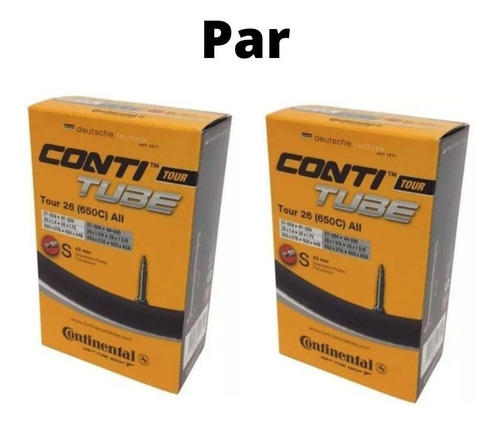 Kit 2 Camaras 26x1.4/1.75 Continental Tour 26 650c All S42