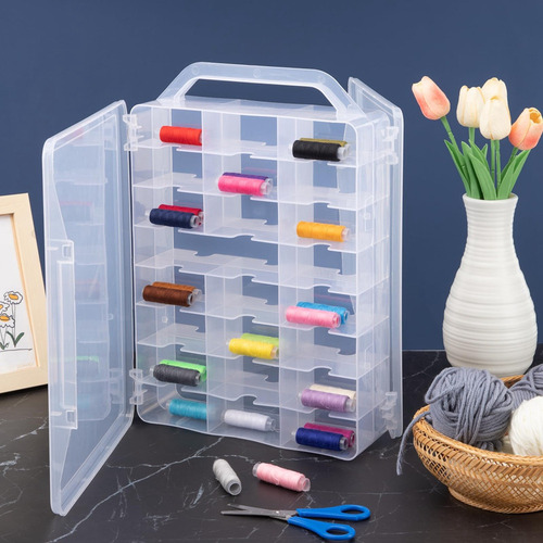 Organizador De Costura Dupla Face Com 46 Grades, Bobina
