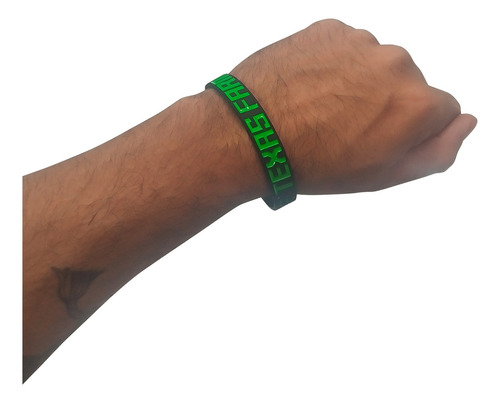 Pulseira Country Texas Farm Silicone Preto E Verde