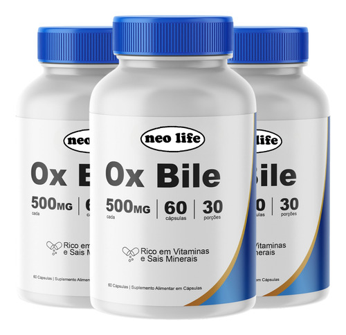 2x Ox Bile 60 Caps Original - Envio Rápido - Loja Oficial Chega Amanha