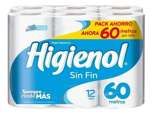 Papel Hgienico Higienol Sin Fin 60mts X 12/4