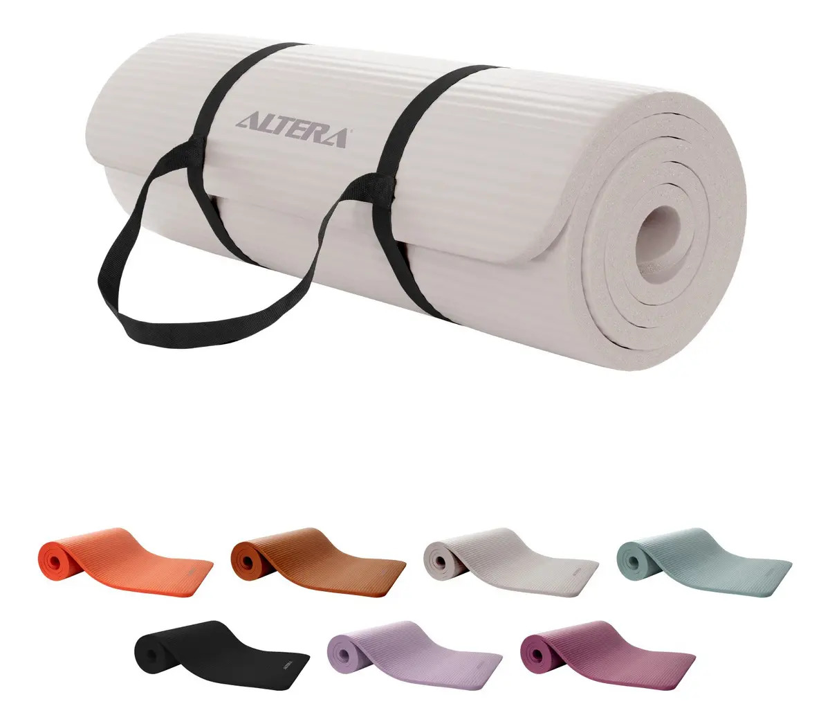 Tapete Yoga Grueso 15 Mm Fitness Altera Nbr Antiderrapante Color Arena