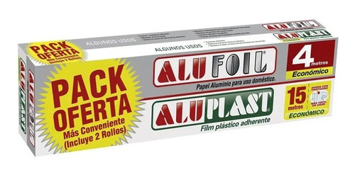 Pack Papel Aluminio Alufoil Economic 4 Mt + Filmplástico