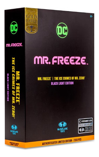 Mr. Freeze Black Light Gold Label Exclusive Edición Limitada