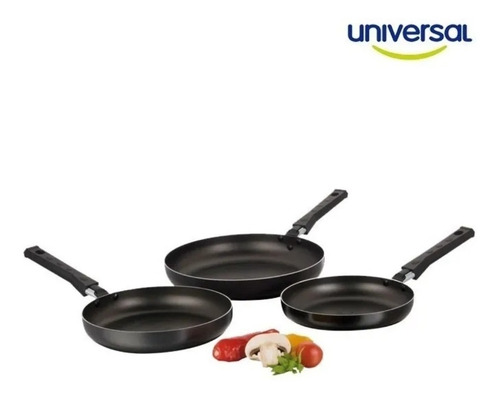 Imagen 4 de 5 de Batería Ollas Universal 8 Piezas Tapa Vidrio Mas 3 Sartenes