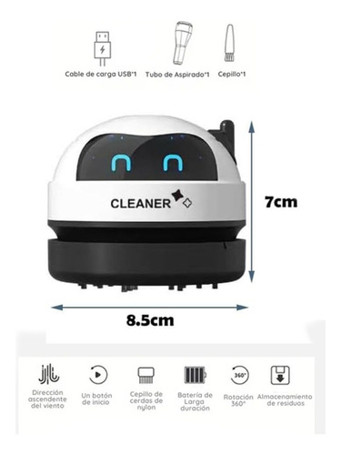 Mini Aspiradora De Escritorio Mesa Inalambrica Kimhi Recargable Usb Portatil Con Cepillo De Limpieza Para El Hogar Oficina Escuela Color Blanco