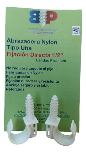 Abrazadera Tipo Uña 1/2 Pulgada 100 Pzs Calidad Premium