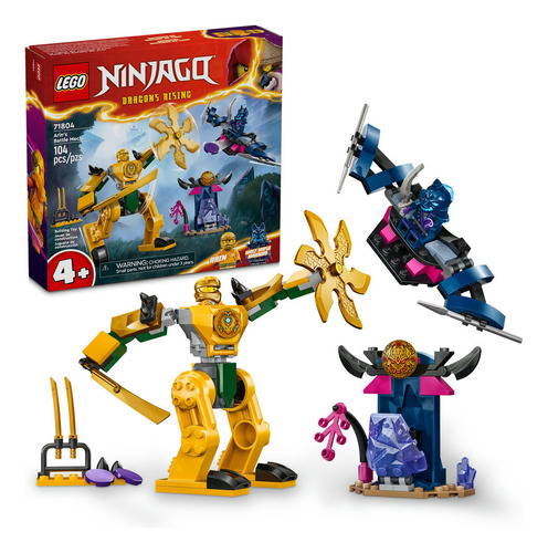 LEGO® NINJAGO® Mech de Batalla de Arin juguete de construcción ninja con figura de acción articulada y 2 minifiguras, para niños y niñas de 4 años en adelante 71804