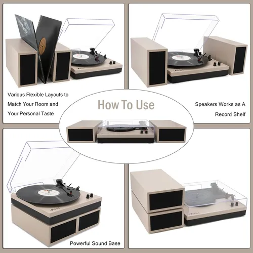 Tocadiscos Lp&no.1 Con Altavoces Externos, Tocadiscos De Vi.