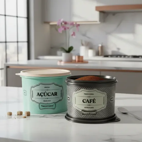 Tupperware Kit Mantimentos Açucar + Café Linha Essences