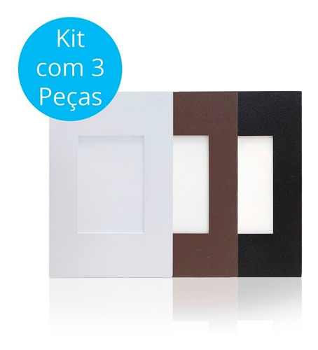 Kit 3 Balizador Parede Escada Caixa 4x2 Branco Preto Marrom