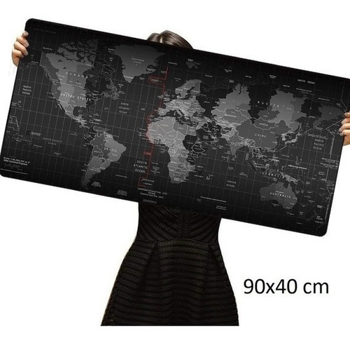 Imagen 5 de 6 de Mousepad Gamer Mapa Mundo Xxl 90x40cm Antideslizante / Lhua