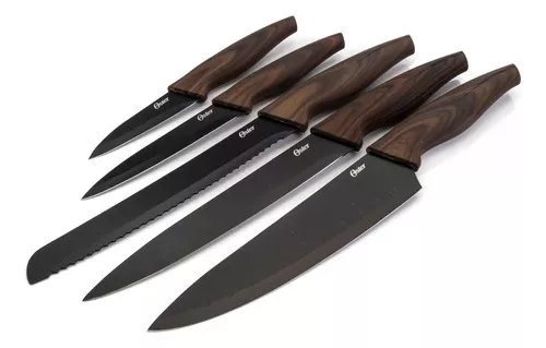 Conjunto de 4 facas cozinha multiuso Santoku e cepo Oster - MIX ELETRO