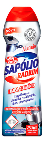 Kit 12 Sapólio Cremoso Limpa Alumínio Bombril Radium 250ml
