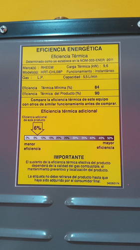 Rheem Calentador De Agua 8 Litros Gris Oscuro Glp (Usado)
