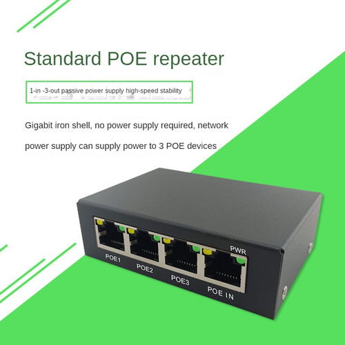 Extensor De Conmutador De Red Gigabit Poe Extender 100/1000