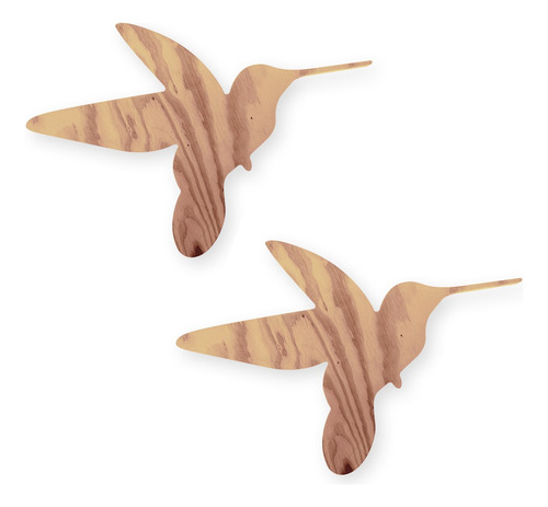 Kit 2x Placa Mdf Beija-flor Decorativo Permite Pintura