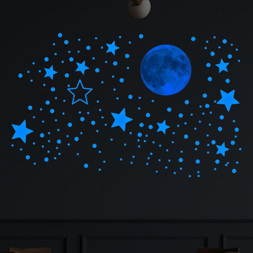 5 Pegatinas De Estrellas Y Con Puntos Que Brillan En La